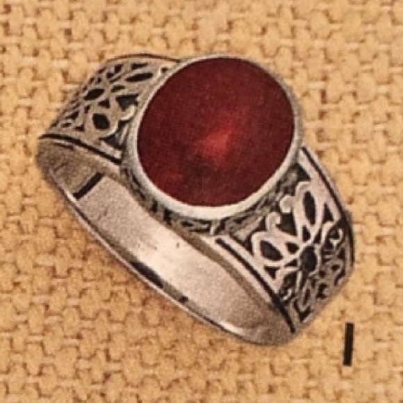 RARE Silpada Sterling Silver Red Stone Ring R1465 Size 7 - Picture 10 of 10